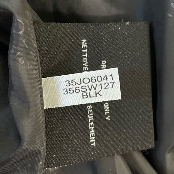 Cole Haan Wool Blend Hooded Coat Oversized Collar Removable Belt Black 6 - Picture 15 of 15